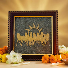 Load image into Gallery viewer, 🐎 7 Horses on Raw Pyrite Frame - Symbol of Speed, Success & Prosperity