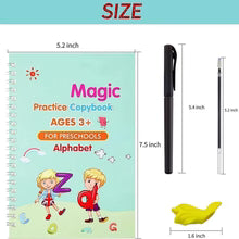Load image into Gallery viewer, ✍️ Sank Magic Practice Book (4 BOOKS 📚, 1 PEN 🖊️, 1 GRIP , 10 REFILLS )🎁 FREE Magic Coloring Book