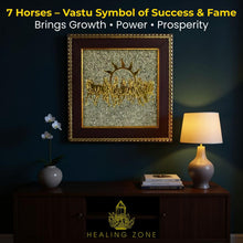 Load image into Gallery viewer, 🐎 7 Horses on Raw Pyrite Frame - Symbol of Speed, Success & Prosperity