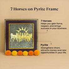 Load image into Gallery viewer, 🐎 7 Horses on Raw Pyrite Frame - Symbol of Speed, Success & Prosperity