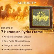 Load image into Gallery viewer, 🐎 7 Horses on Raw Pyrite Frame - Symbol of Speed, Success & Prosperity